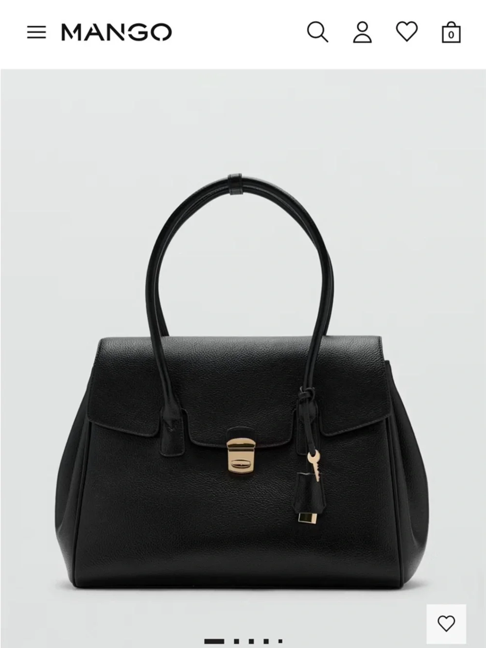 Mango Black Leather Satchel - Picture 1 of 5